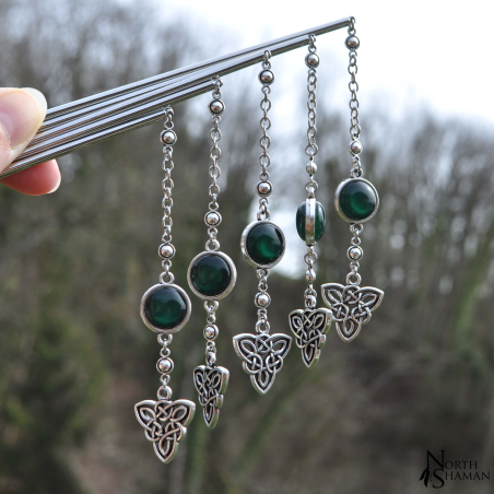 Hair stick "Elven Fire" - Dark Green