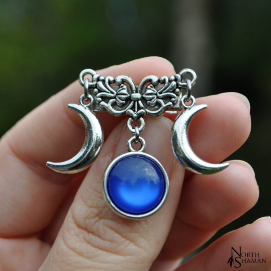 Hair barrette "Triple Lune" - Royal Blue