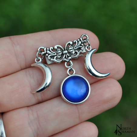 Barrette à cheveux "Triple Lune" - Bleu roi