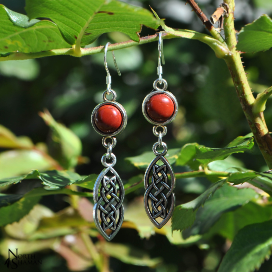 Earrings "Elven Ice" - Red Jasper