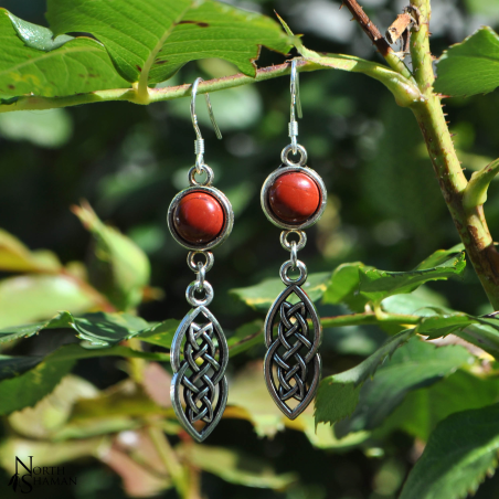 Boucles d'oreilles "Elven Ice" - Jaspe rouge