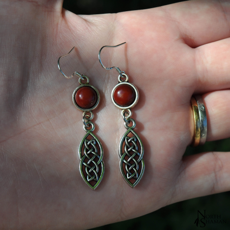 Earrings "Elven Ice" - Red Jasper