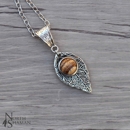 Necklace "Rain Leaf" - Picture Jasper