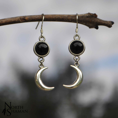 Boucles d'oreilles "Luna" - Onyx