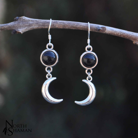 Boucles d'oreilles "Luna" - Onyx