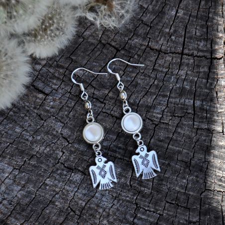 Boucles d'oreilles "Chayton" - Blanc