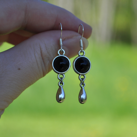 Boucles d'oreilles "Inna" - Onyx