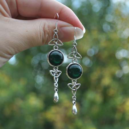 Earrings "Delyth" - Dark Green